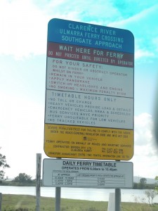 Ulmarra Ferry Sign
